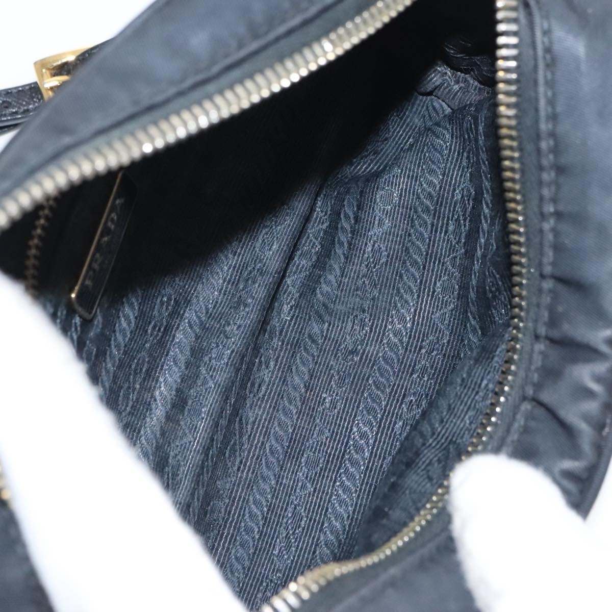 Prada Wristlet Zip Pouch Tessuto, BLACK, NYLON, Clutche & pouche