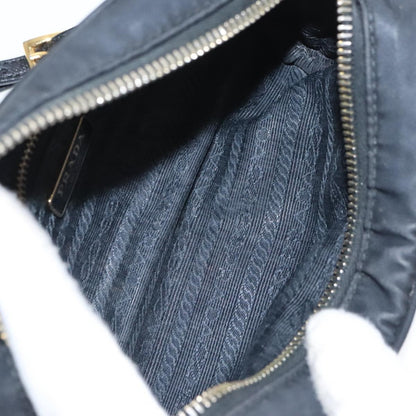 Prada Wristlet Zip Pouch Tessuto, BLACK, NYLON, Clutche & pouche