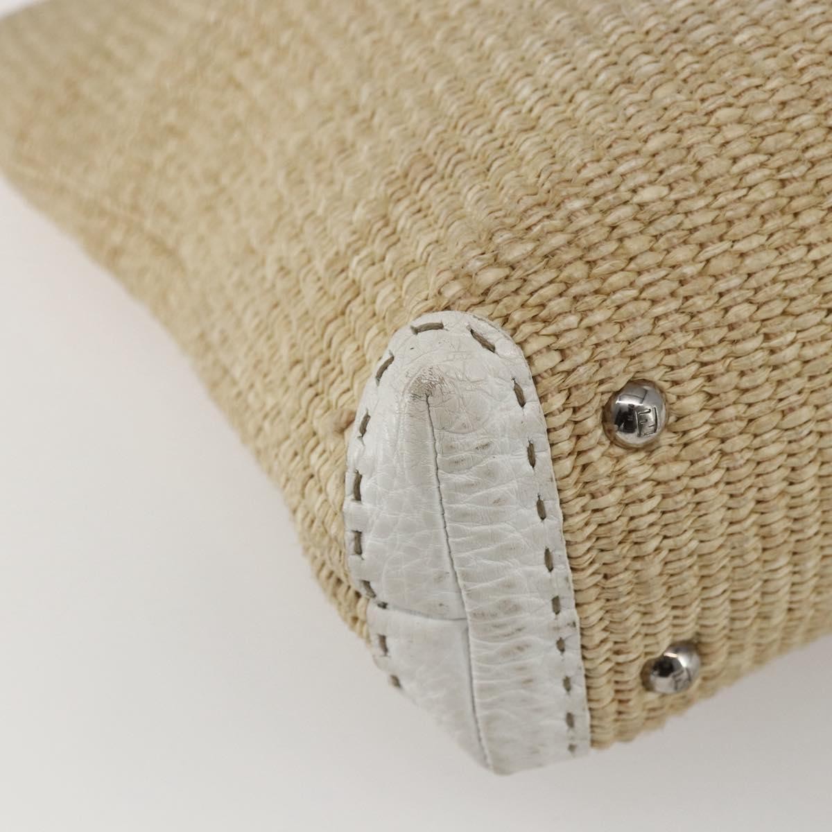 Fendi Selleria Tote Bag Raffia, BEIGE, WICKER, Tote bag