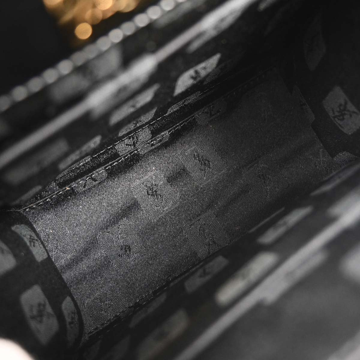 Saint Laurent Vintage Handbag Leather, BLACK, LEATHER, Handbag