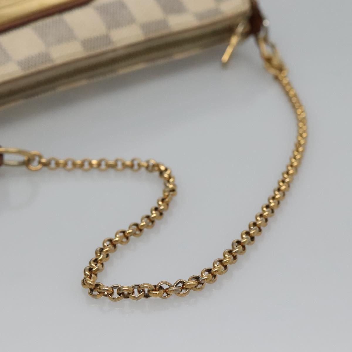 Louis Vuitton Eva Handbag Damier, WHITE, CANVAS, Shoulder bag