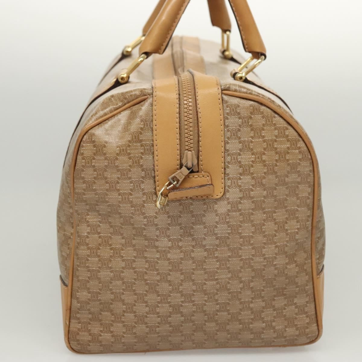 Celine Vintage Duffle Bag Macadam Coated Canvas, BROWN, CANVAS, Travel bag