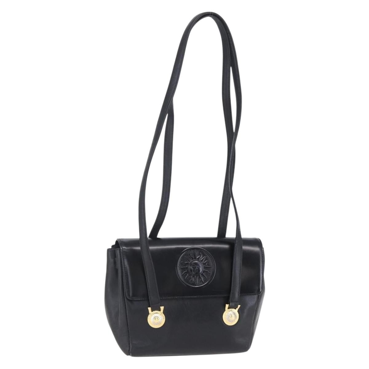 Versace Vintage Shoulder Bag Leather, BLACK, LEATHER, Shoulder bag
