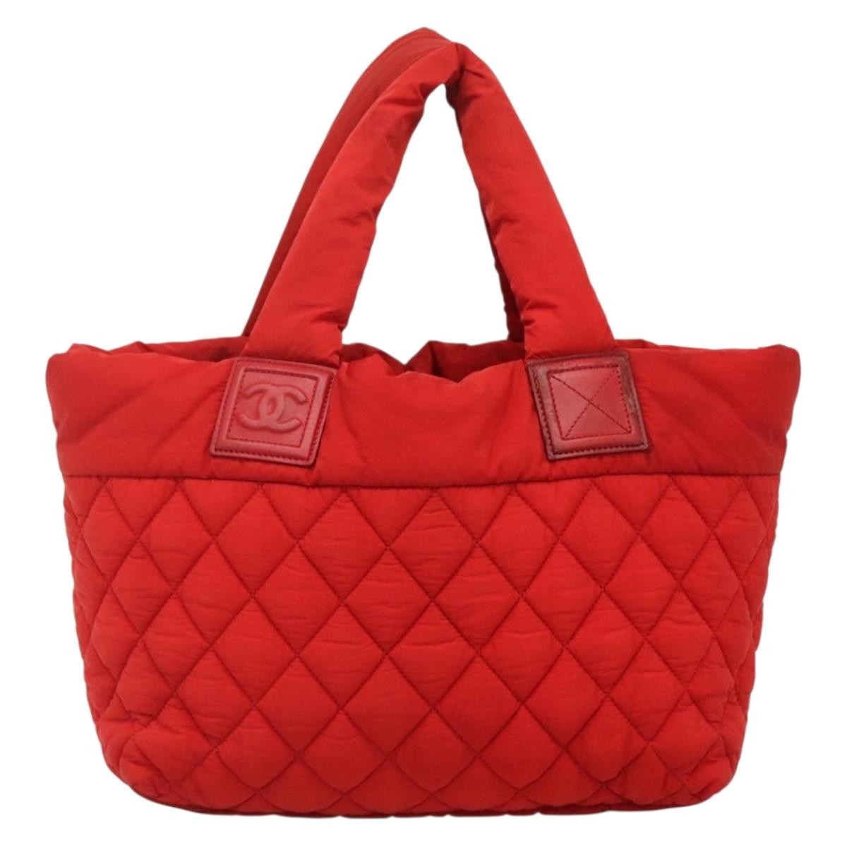 Chanel Coco Cocoon Reversible Tote Quilted Nylon, RED, NYLON, Tote bag