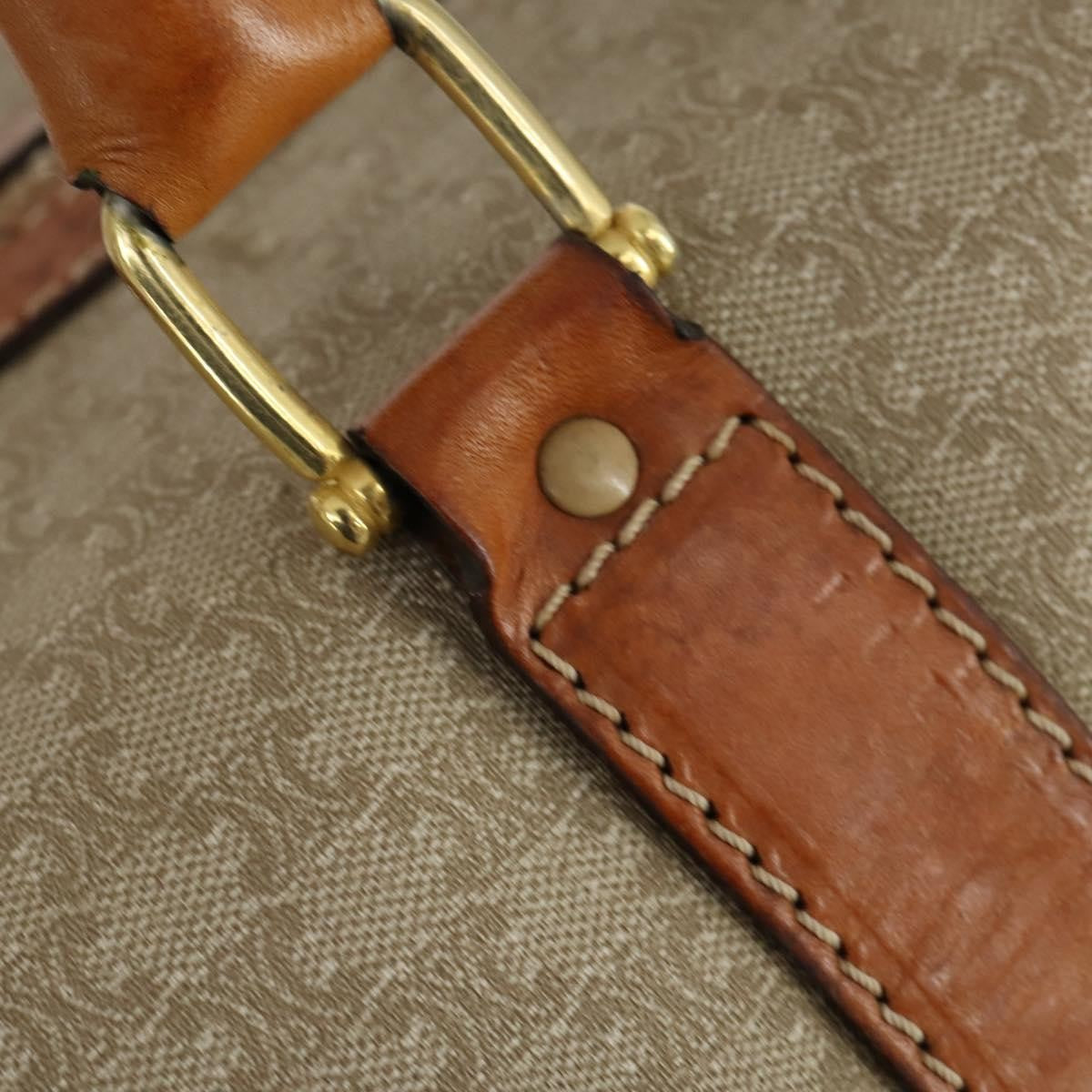 Celine Vintage Macadam Boston bag Canvas and Leather, BEIGE, CANVAS, Travel bag