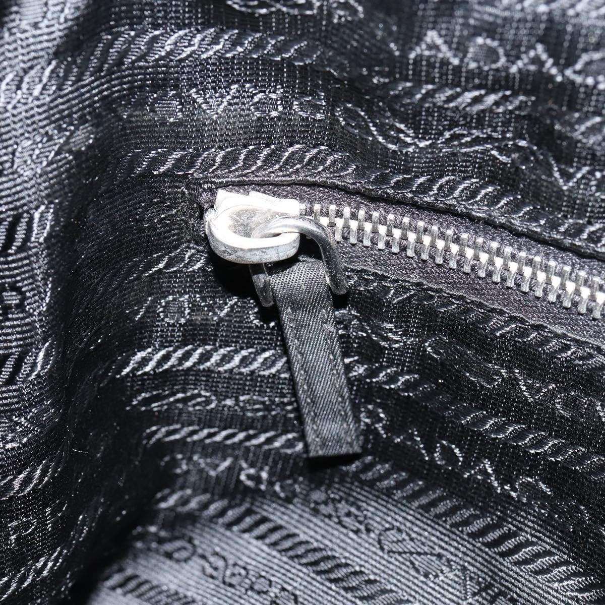 Prada Front Zip Messenger Bag Tessuto, BLACK, NYLON, Shoulder bag