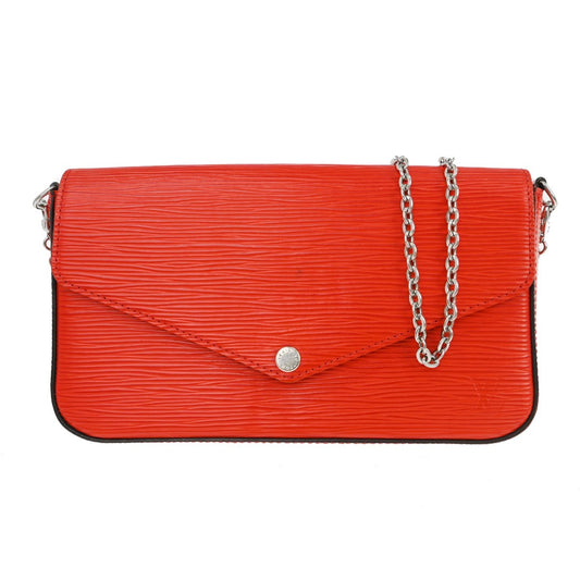 Louis Vuitton Felicie Pochette Epi Leather, Red, Leather, Clutch