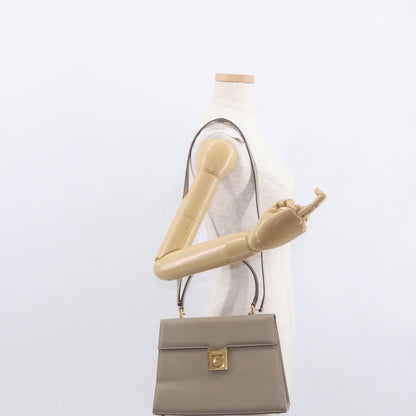 Salvatore Ferragamo Gancini Top Handle Flap Bag Leather, BEIGE, LEATHER, Handbag