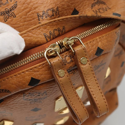 MCM Vicetos Logo PVC Cuir, BROWN, CANVAS, Backpack