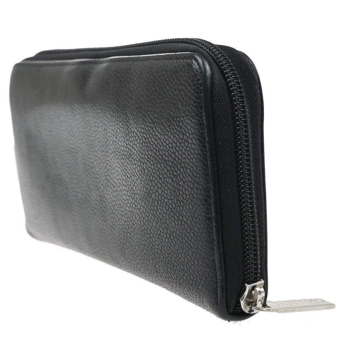 Chanel CC Zip Around Wallet Leather, Black, Leather, Wallet