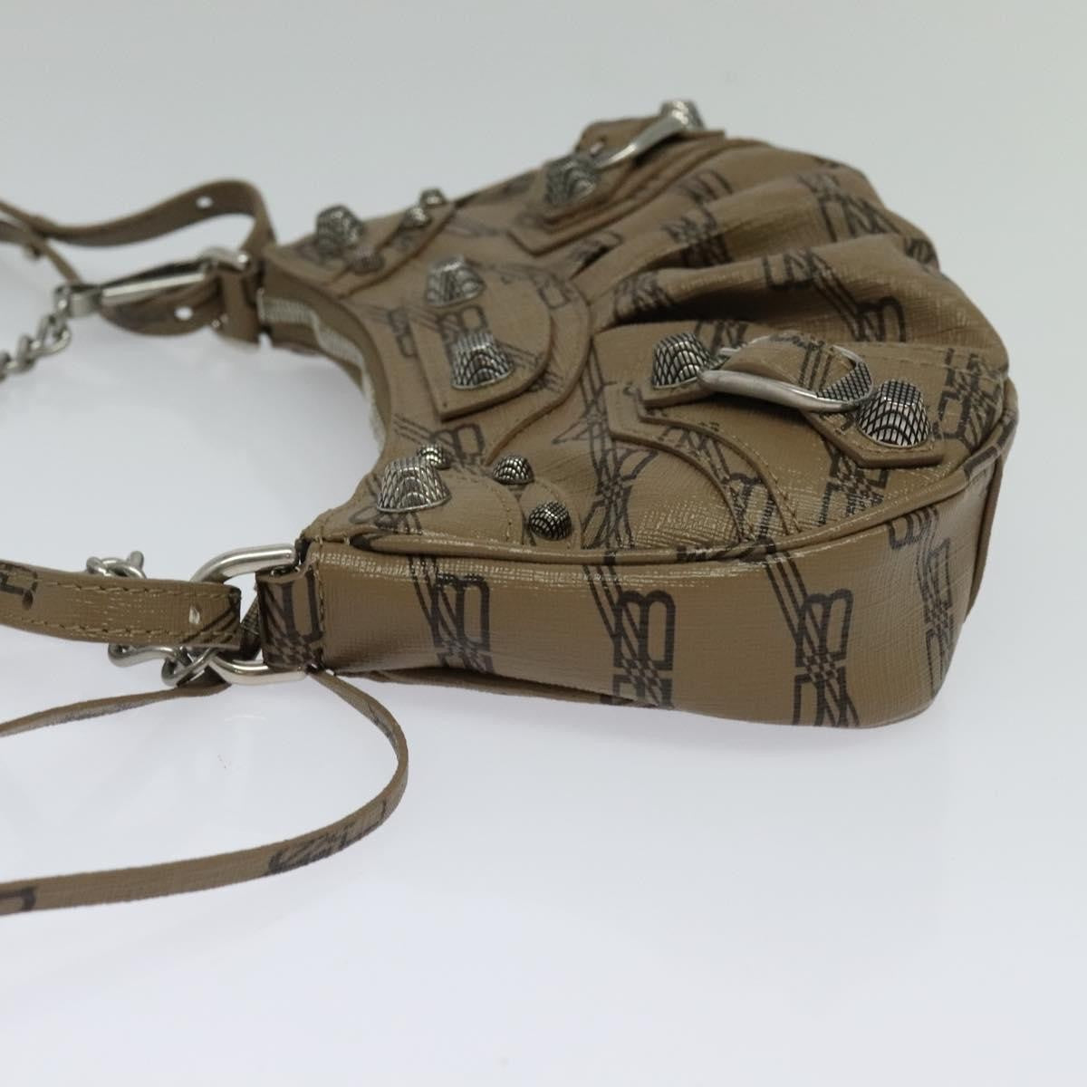 Balenciaga Le Cagole Giant Studs Chain Shoulder Bag Leather, BEIGE, LEATHER, Shoulder bag