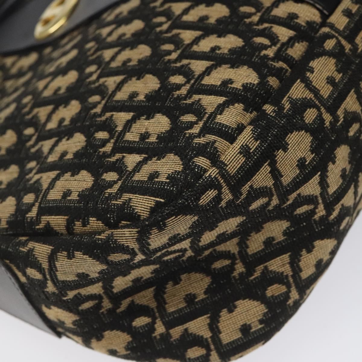 Christian Dior Vintage Trotter Shoulder Bag Canvas, BLACK, CANVAS, Shoulder bag