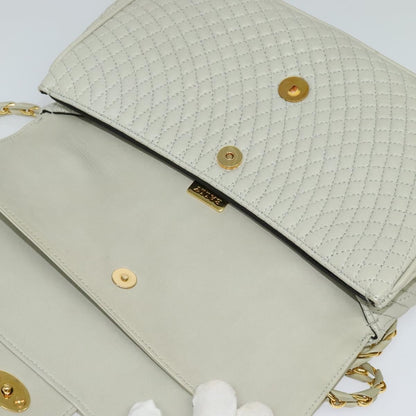 Bally Vintage Chain Shoulder Bag Quilted Leather, BEIGE, LEATHER, Shoulder bag