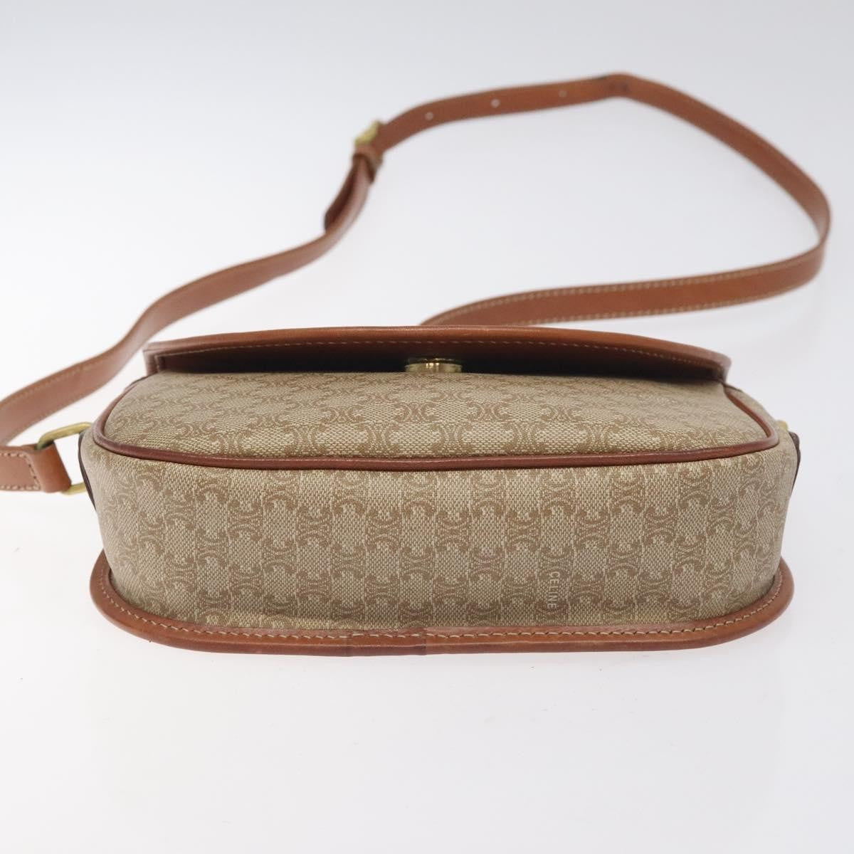 Celine Macadam Shoulder Bag PVC Leather, BEIGE, CANVAS, Shoulder bag