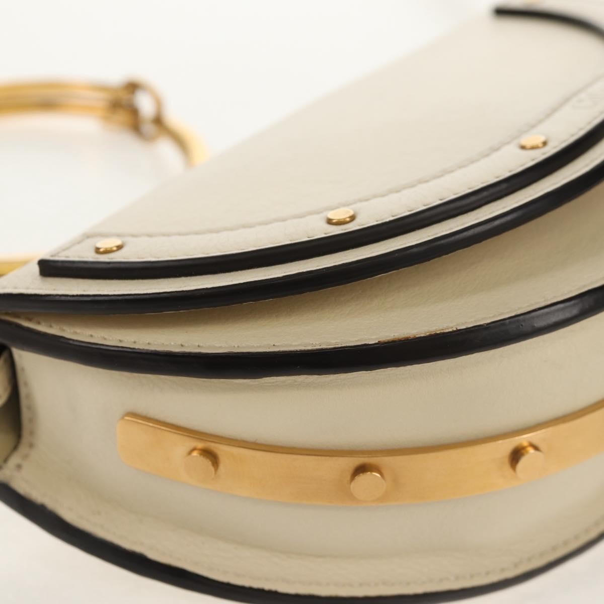 Chloe Nile Minaudière Leather, WHITE, LEATHER, Handbag