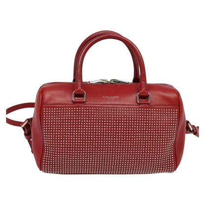 Saint Laurent Classic Baby Duffle Bag Leather, RED, LEATHER, Travel bag
