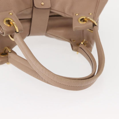 Salvatore Ferragamo Gancini handbag Leather, BEIGE, LEATHER, Handbag