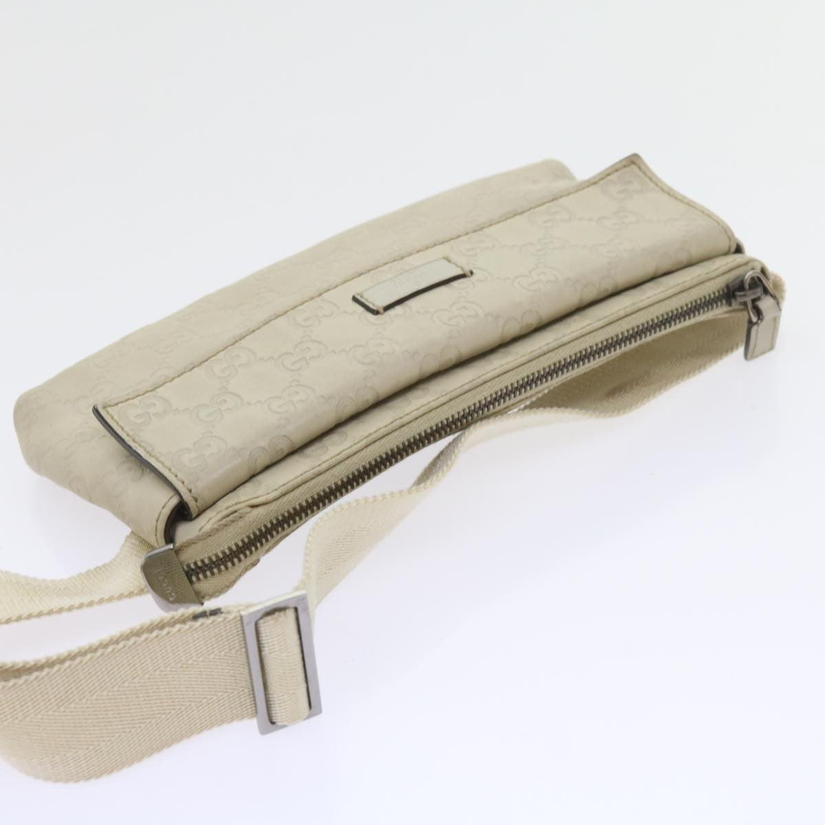 Gucci Waist Belt Bag Guccissima, WHITE, LEATHER, Shoulder bag