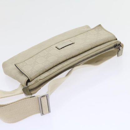 Gucci Waist Belt Bag Guccissima, WHITE, LEATHER, Shoulder bag