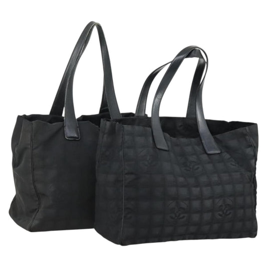 Chanel Fourre Tout Tote Multicolor Toile, BLACK, NYLON, Handbag