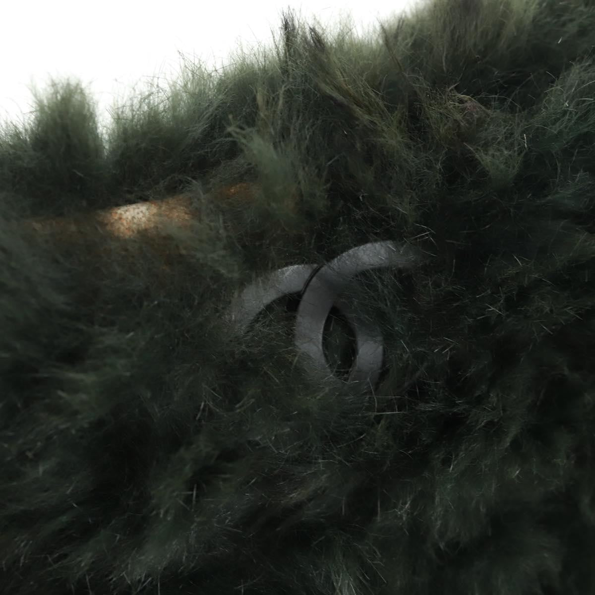 Chanel Vintage CC Chain Tote Printed Lapin Fur, GREEN, FAUX_FUR, Tote bag