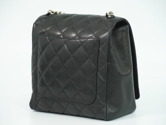 Chanel Vintage ID Bracelet Flap Bag Quilted Lambskin, BLACK, LEATHER, Handbag