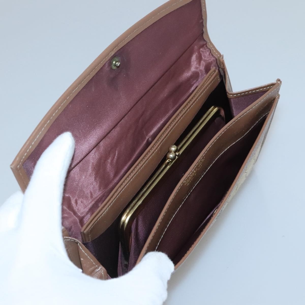 Christian Dior Vintage Honeycomb Flap Wallet Coated Canvas, BEIGE, CANVAS, Wallets