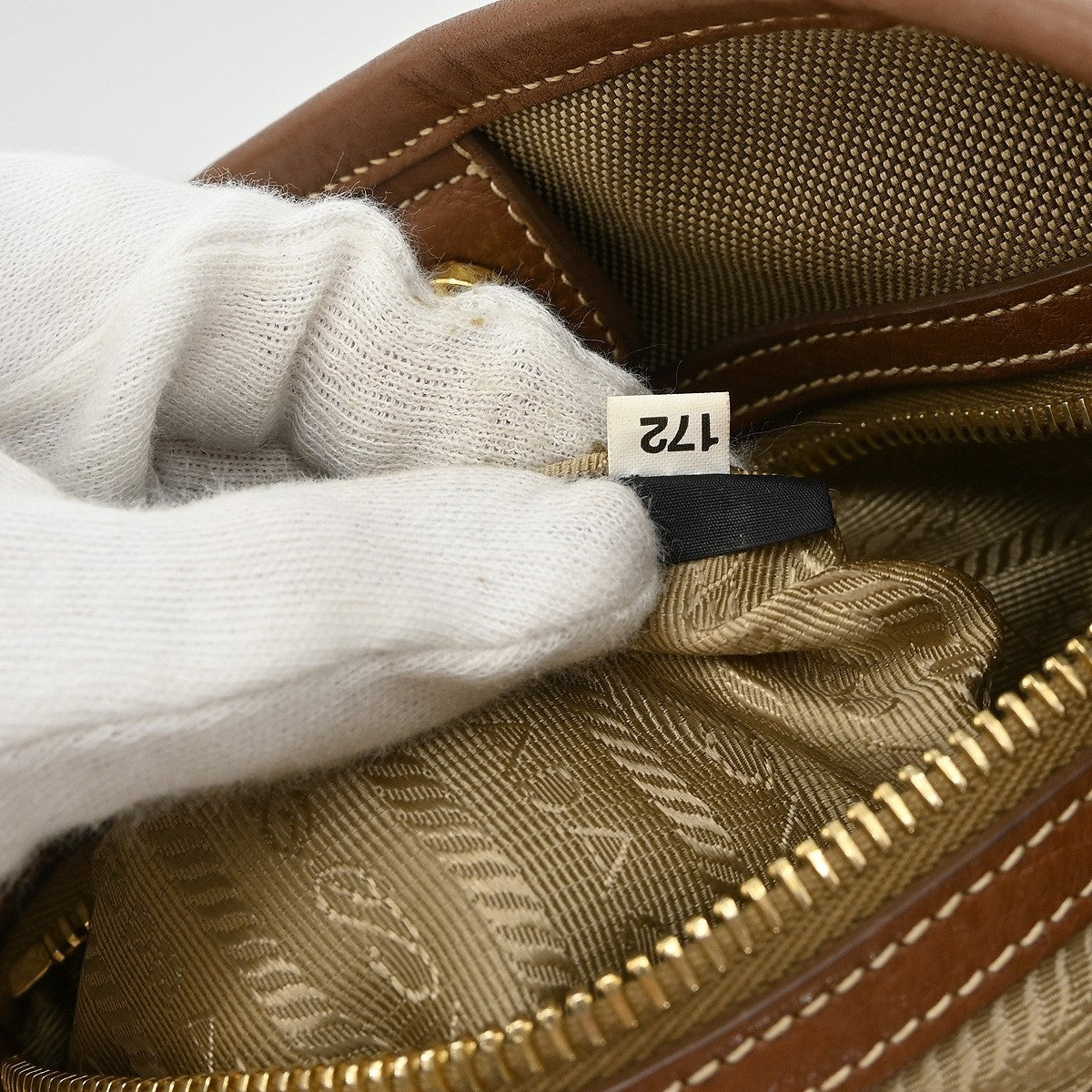 Prada Logo Convertible Tote Canvas with Leather, BEIGE, CANVAS, Tote bag