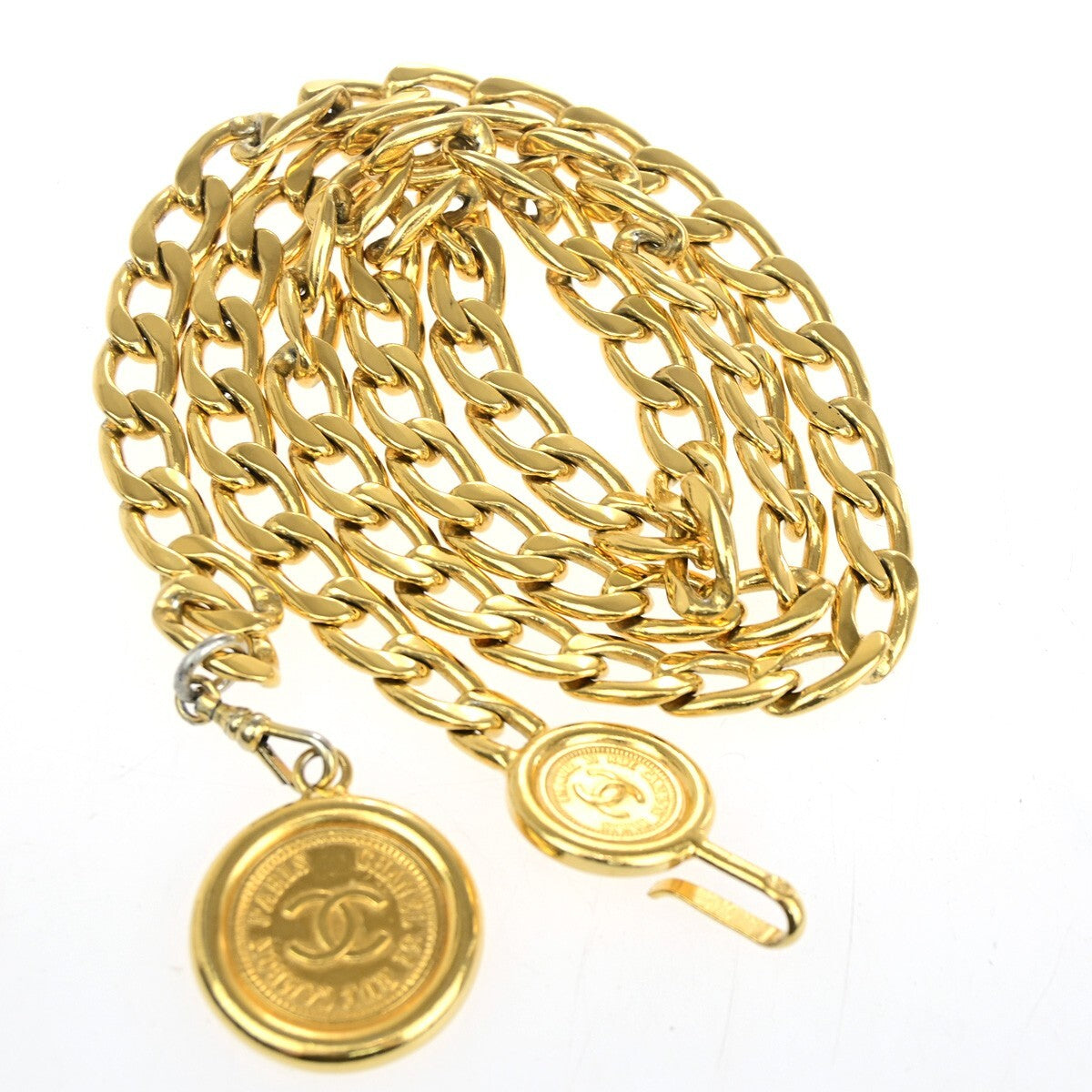 Chanel Vintage Medallion Chain Belt Metal, GOLD, GOLD_PLATED, Belts