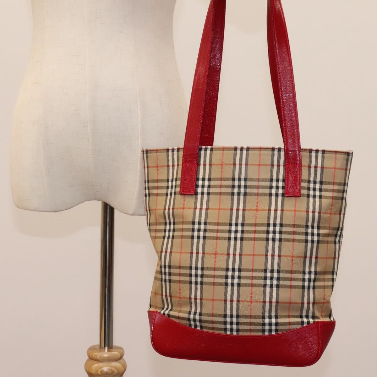 Burberry Nova Check Tote canvas check pattern, BEIGE, CANVAS, Tote bag