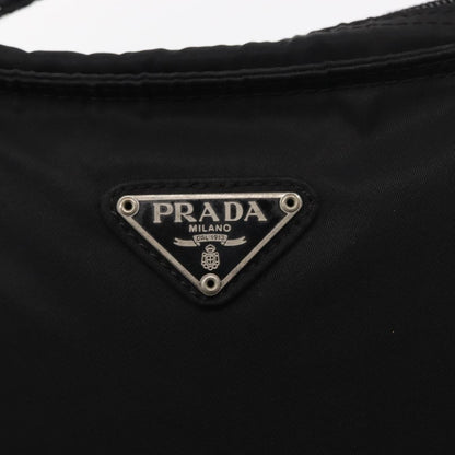 Prada Zip Messenger Bag Tessuto, BLACK, NYLON, Shoulder bag