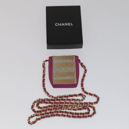 Chanel Chain Cigarette Case Leather, PINK, LEATHER, Clutche & pouche