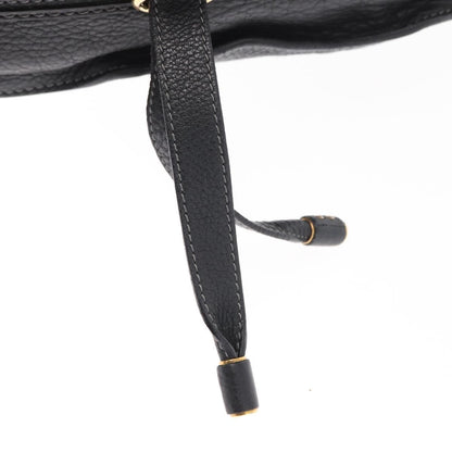 Chloe Marcie Satchel Leather, BLACK, LEATHER, Handbag