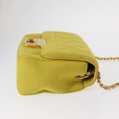 Chanel Chic With Me Flap Bag Quilted Jersey, YELLOW, COTTON, Shoulder bag