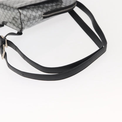 Celine Vintage Macadam Backpack Canvas and Leather, SILVER, PVC, Backpack