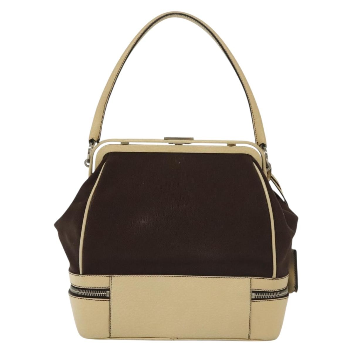 Prada Vintage Handbag Canvas, BEIGE, CANVAS, Handbag