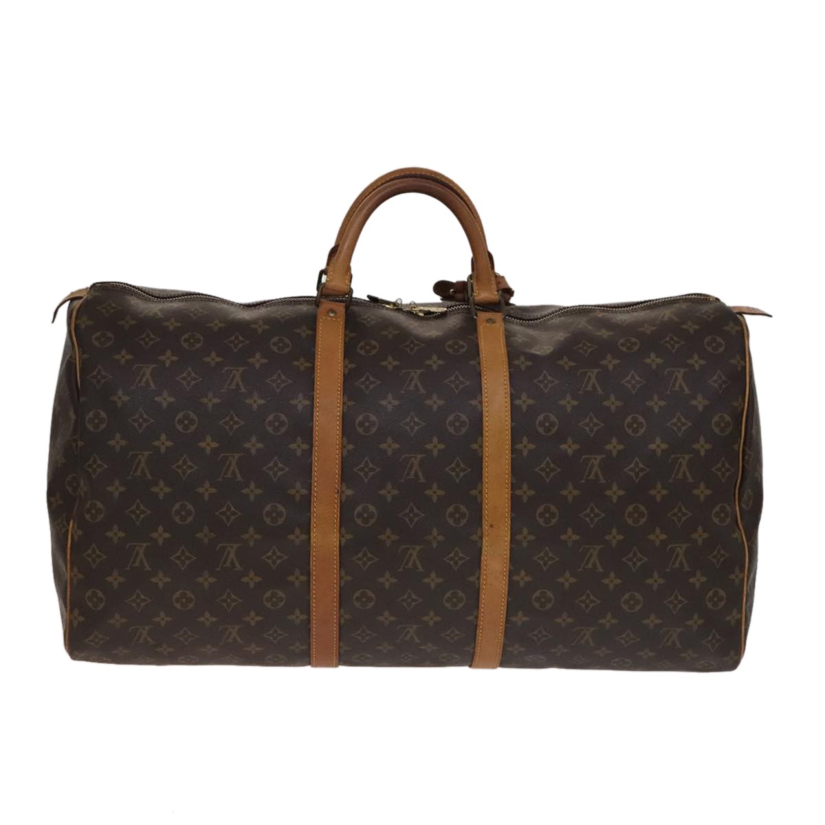 Louis Vuitton Keepall Bag Monogram Canvas, BROWN, CANVAS, Travel bag