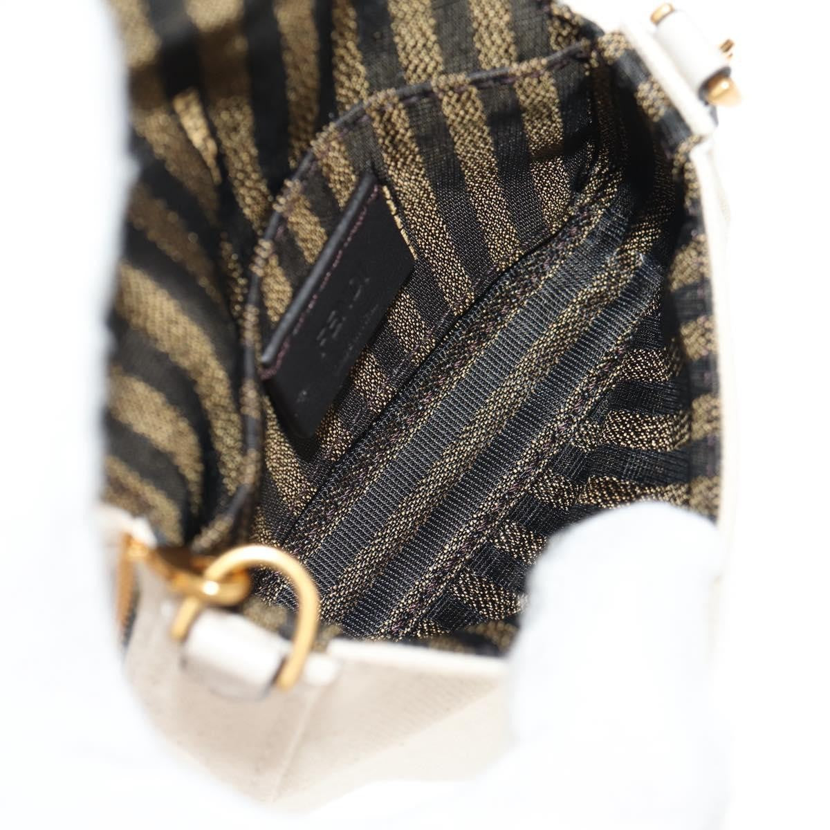 Fendi Chain Baguette Charm Bag Zucca Embroidered Canvas, MULTICOLOUR, CANVAS, Shoulder bag