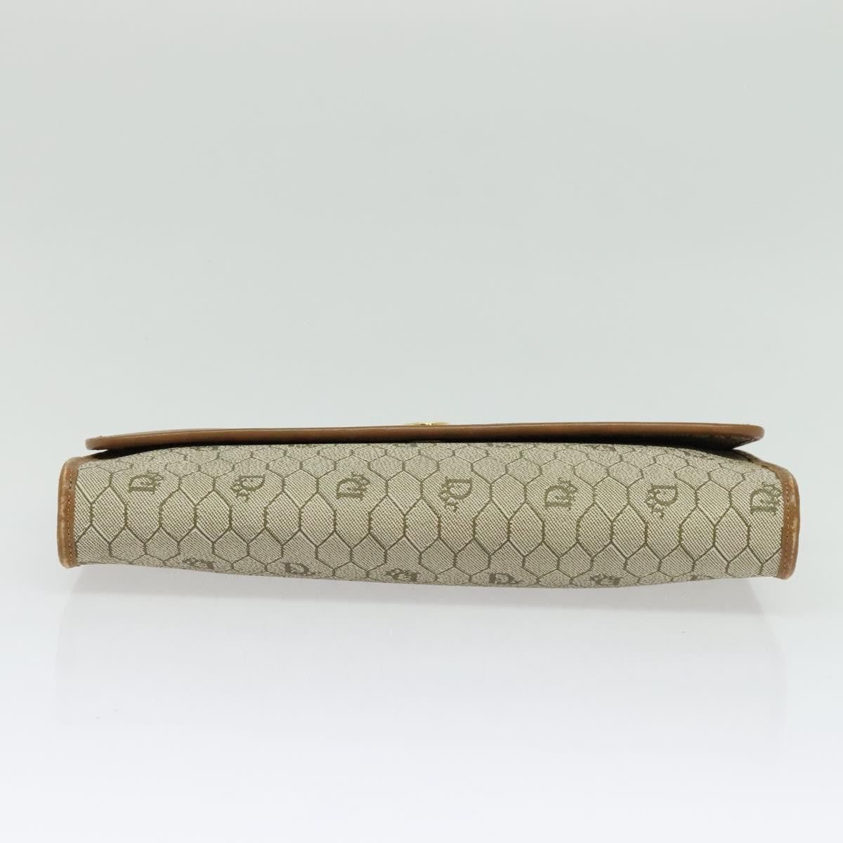 Christian Dior Vintage Honeycomb chain Canvas, BEIGE, CANVAS, Handbag