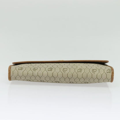 Christian Dior Vintage Honeycomb chain Canvas, BEIGE, CANVAS, Handbag