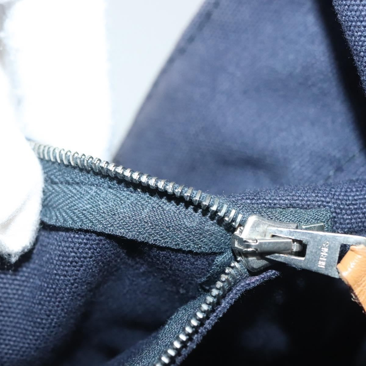 Hermes Fourre Tout Tote Toile, NAVY, CANVAS, Tote bag