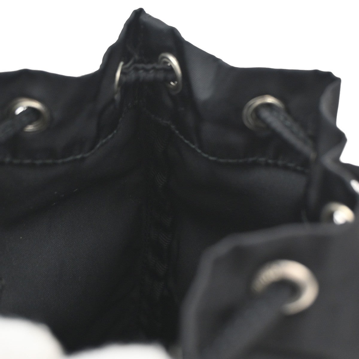 Prada Drawstring Wristlet Bucket Bag Tessuto, BLACK, NYLON, Handbag