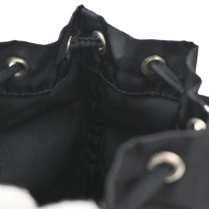 Prada Drawstring Wristlet Bucket Bag Tessuto, BLACK, NYLON, Handbag
