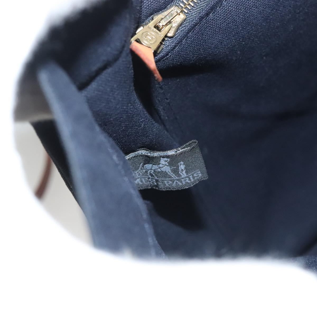 Hermes Fourre Tout Tote Canvas, NAVY, CANVAS, Tote bag