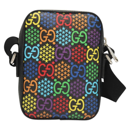 Gucci Front Zip Messenger Bag Psychedelic Print GG Coated Canvas, MULTICOLOUR, CANVAS, Shoulder bag