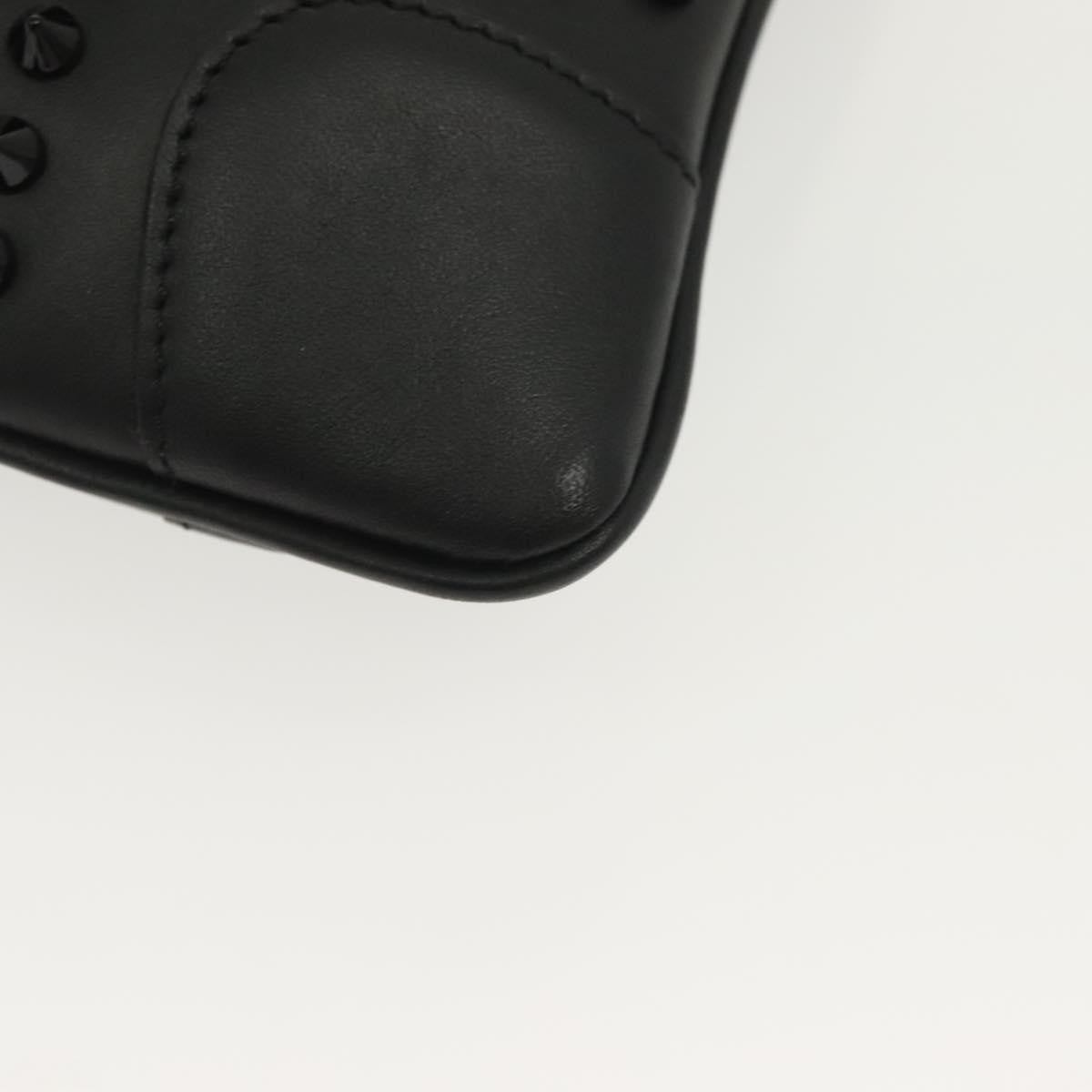 Christian Louboutin Loubiclutch Spiked Leather, BLACK, LEATHER, Shoulder bag