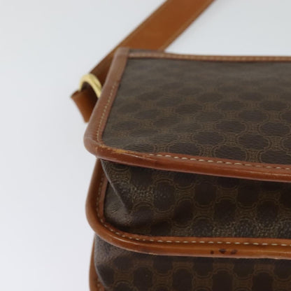 Celine Vintage Macadam Shoulder Bag Canvas and Leather, BROWN, CANVAS, Shoulder bag