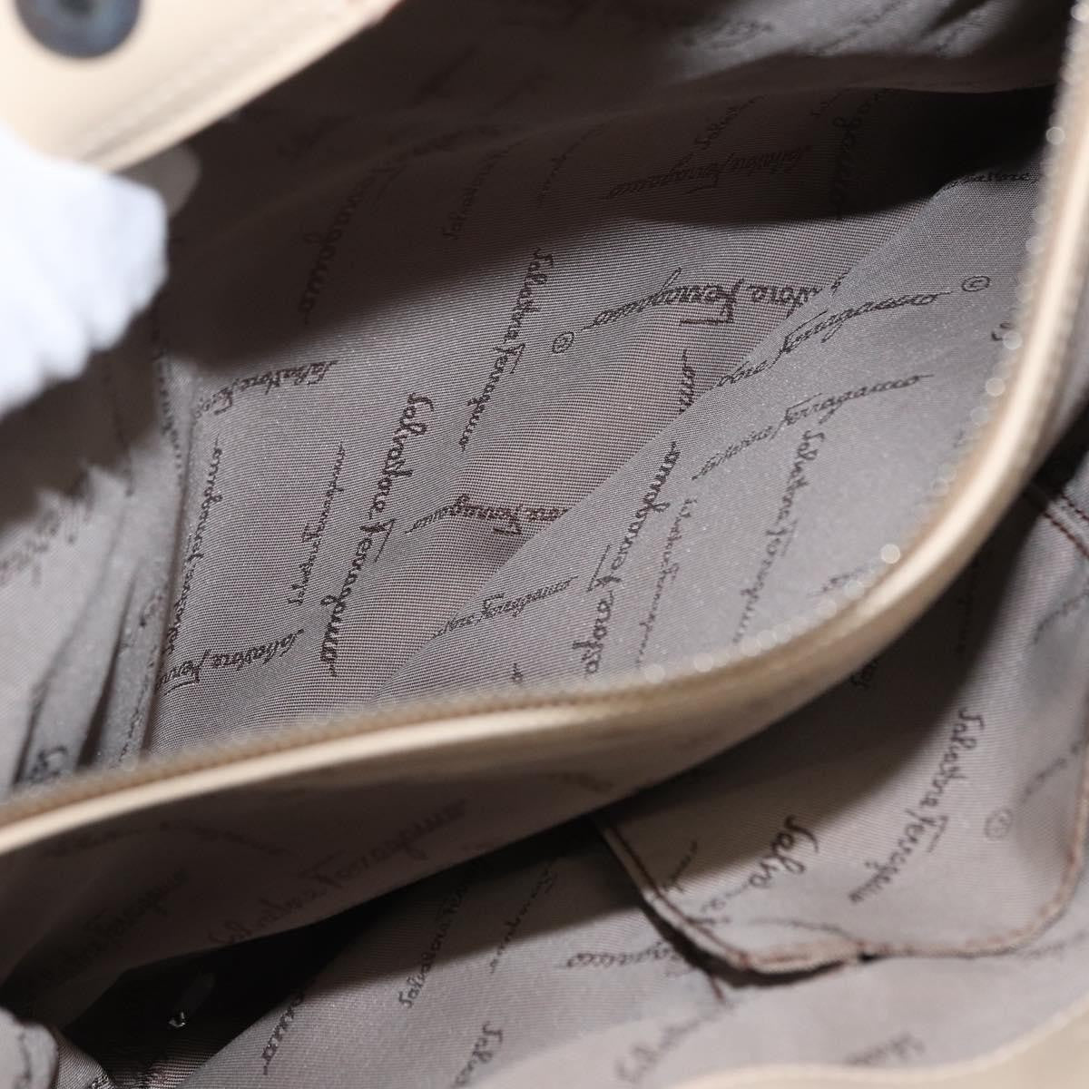 Salvatore Ferragamo Gancini handbag Nylon, BEIGE, NYLON, Handbag