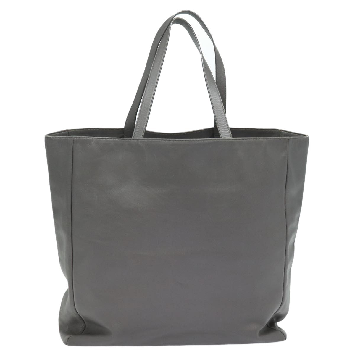 Saint Laurent Shopper Tote Leather, GRAY, LEATHER, Tote bag