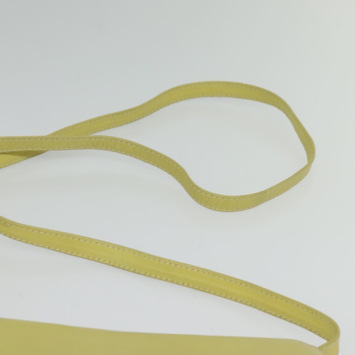 Celine Flap Shoulder Bag Leather, YELLOW, LEATHER, Shoulder bag